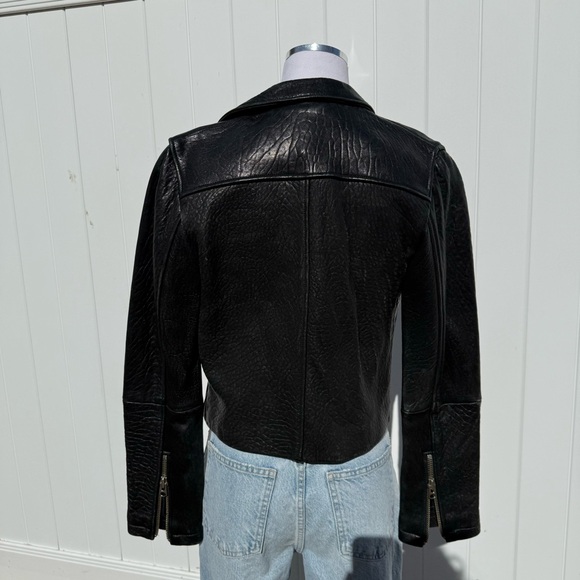 Topshop boutique ( higher end line) 2000s Black full real textured leather jcket - Picture 9 of 13